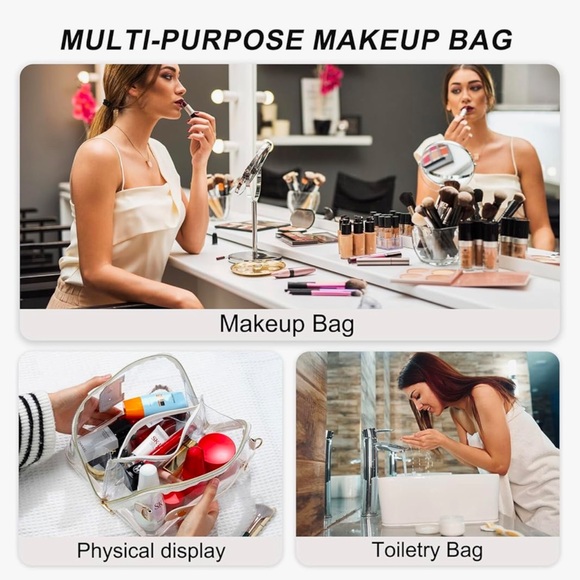 Clear Initial “R” Makeup Bag - Picture 15 of 16